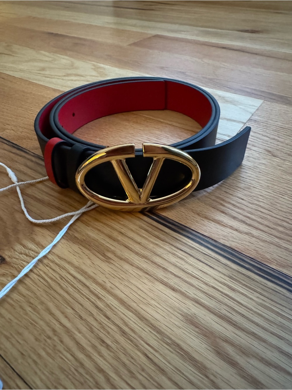 Valentino Black and Red Reversible Women’s Belt
